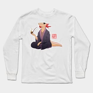 Axolotl Philosopher With Bubble Pipe Long Sleeve T-Shirt